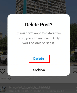[削除] オプションを選択して、Instagram フィードからその投稿を最終的に削除します。他人の写真の編集を取り消す