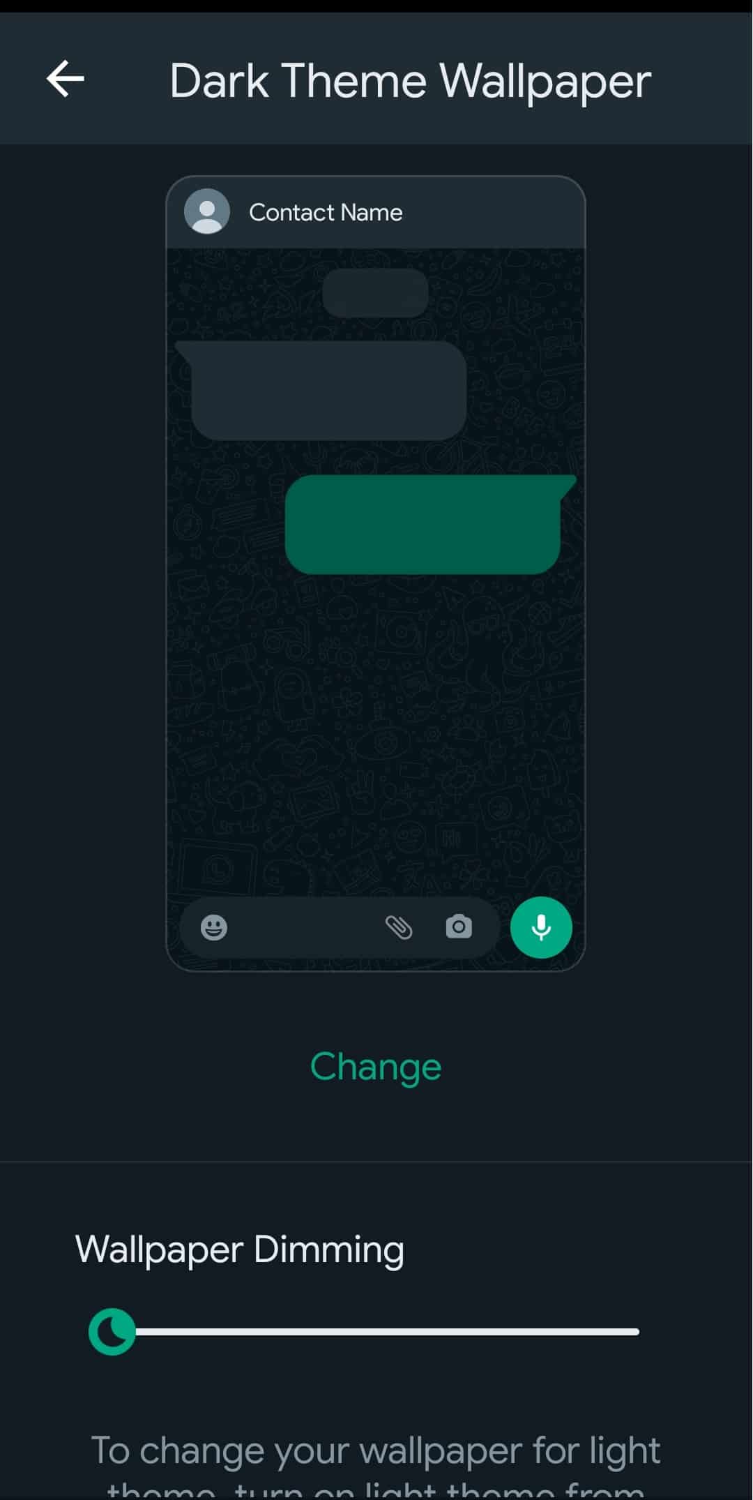 Ustawienia tapety WhatsApp