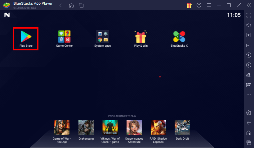 インストールしたら、Bluestacks を起動し、Play ストアをクリックします。