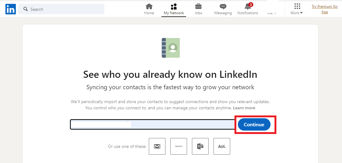 Wpisz e-mail i kliknij Kontynuuj