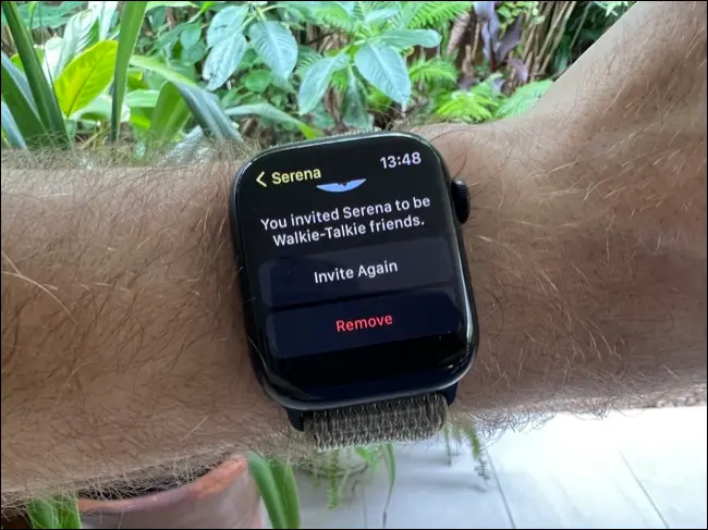 Invitación pendiente de Walkie Talkie en Apple Watch