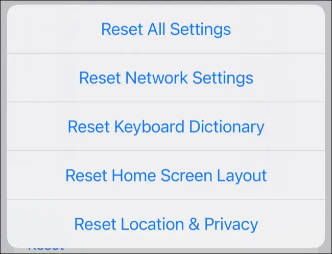 Restablecer la configuración de red del iPhone