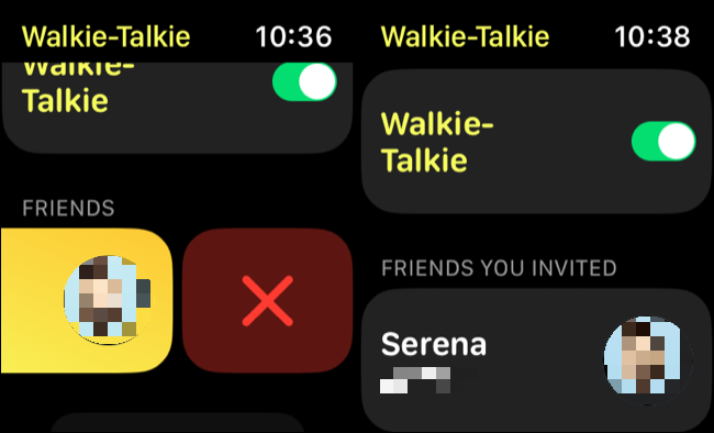 Eliminar y agregar un contacto en Walkie Talkie