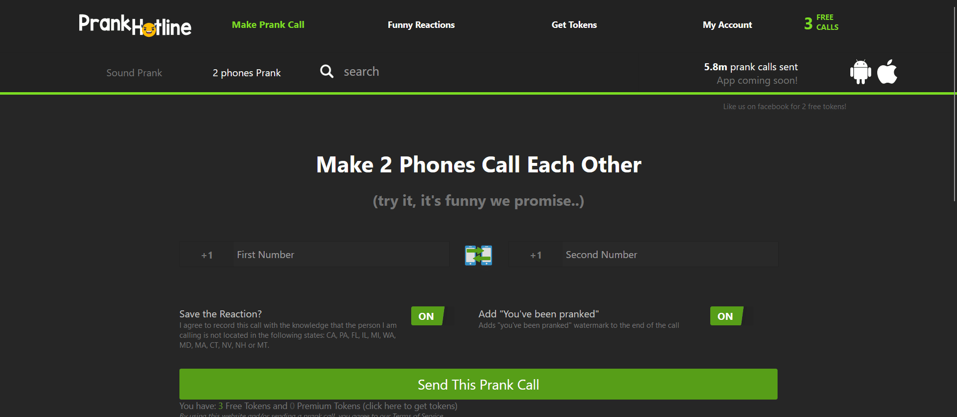 Situs web hotline prank