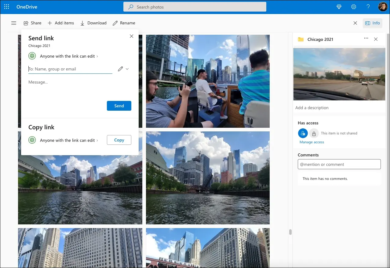 OneDrive'da fotoğraf albümü