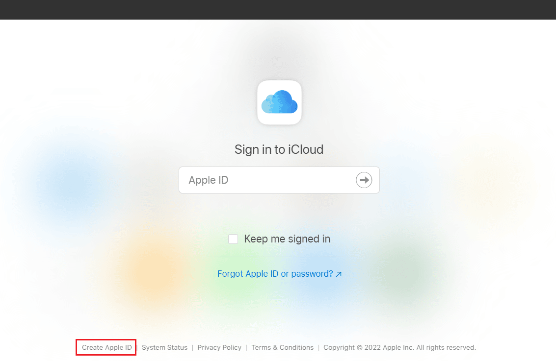 iCloud サインイン ページの下部にある [Apple ID の作成] をクリックします。 @ME と @iCloud の違い