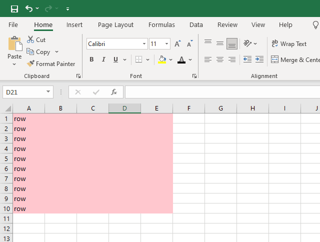 Microsoft excel'deki satırlar