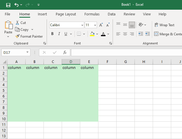 Microsoft Excel'deki sütunlar