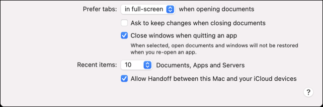 打开和关闭 macOS Handoff