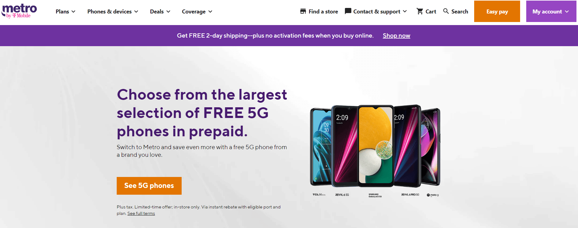 Sitio web de Metro by T-Mobile