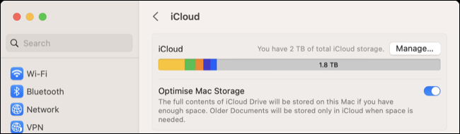Mac 上可见的总 iCloud 存储空间
