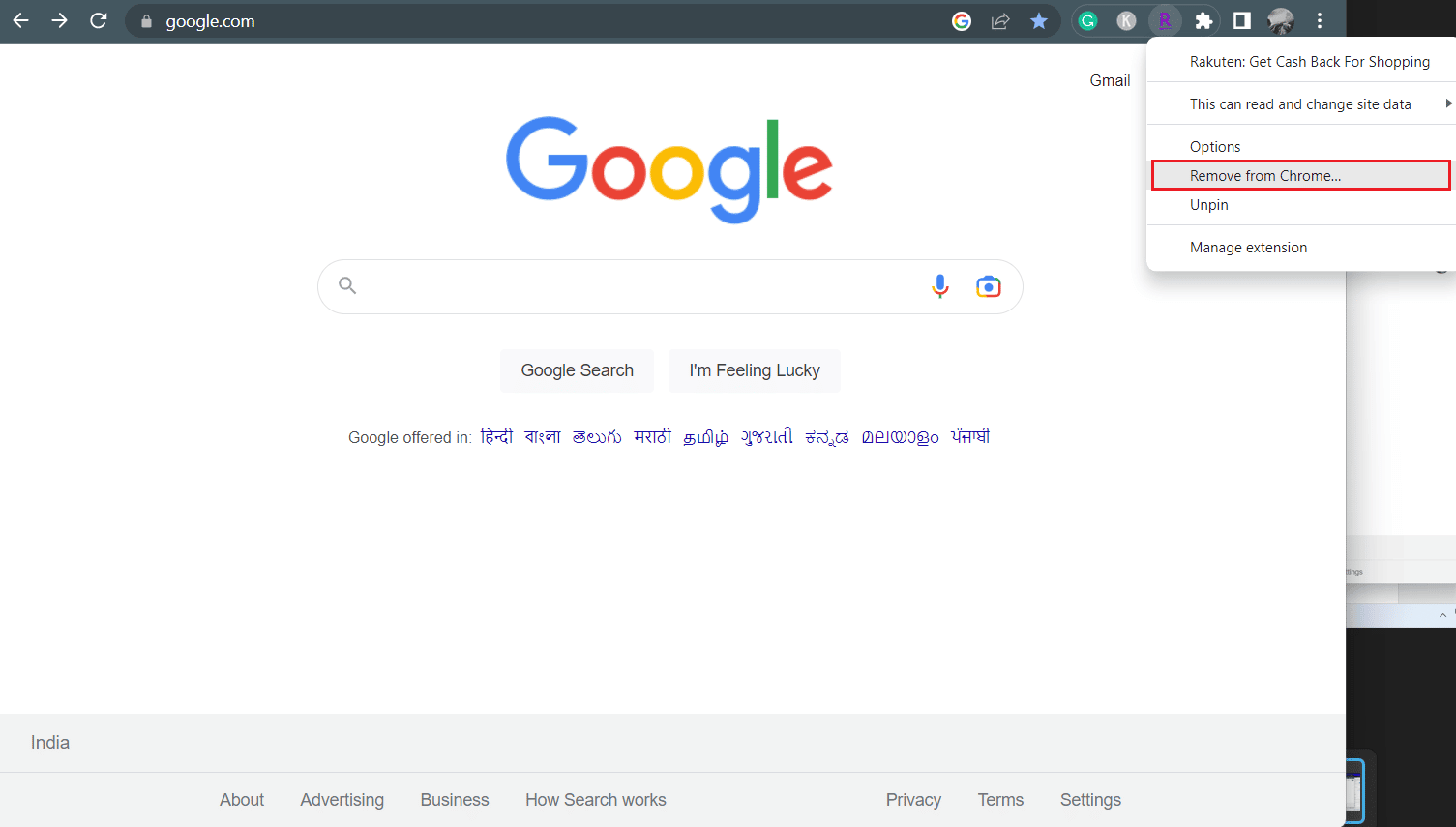 Chrome에서 제거...를 클릭합니다. | Ebates 계정을 삭제하는 방법