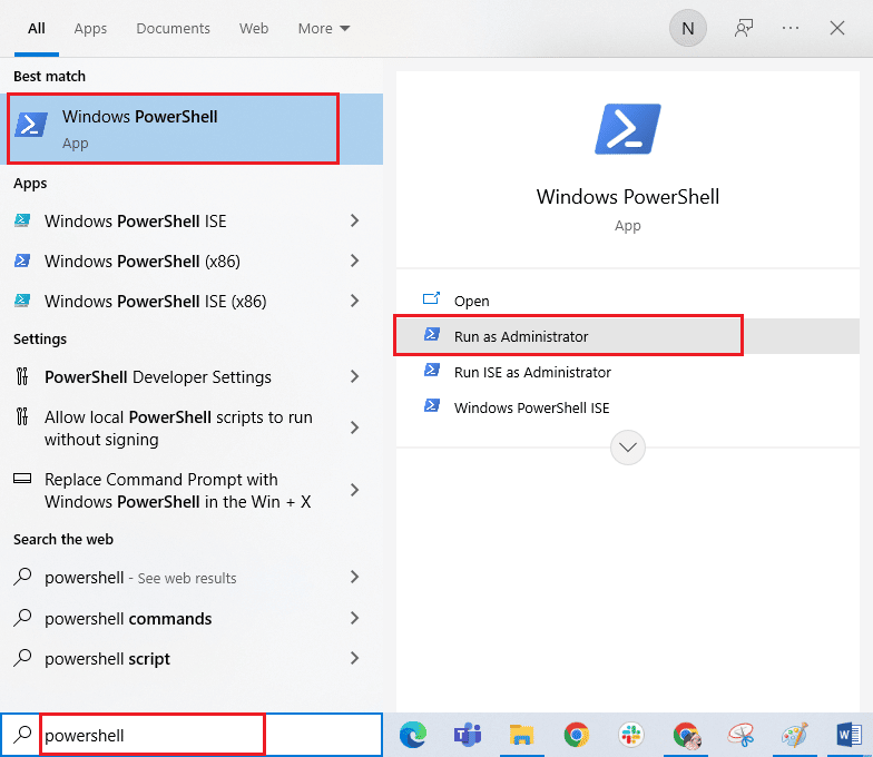 윈도우 파워쉘. Microsoft Store에서 수정 페이지를 로드할 수 없음