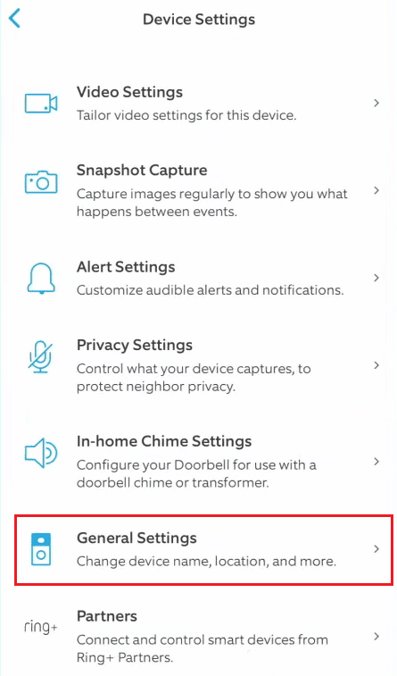 点击常规设置 |如何删除响铃设备