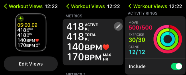 운동 보기 보기 및 watchOS 9에 포함된 보기 변경
