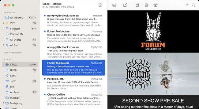 macOS 13 Ventura の Apple Mail