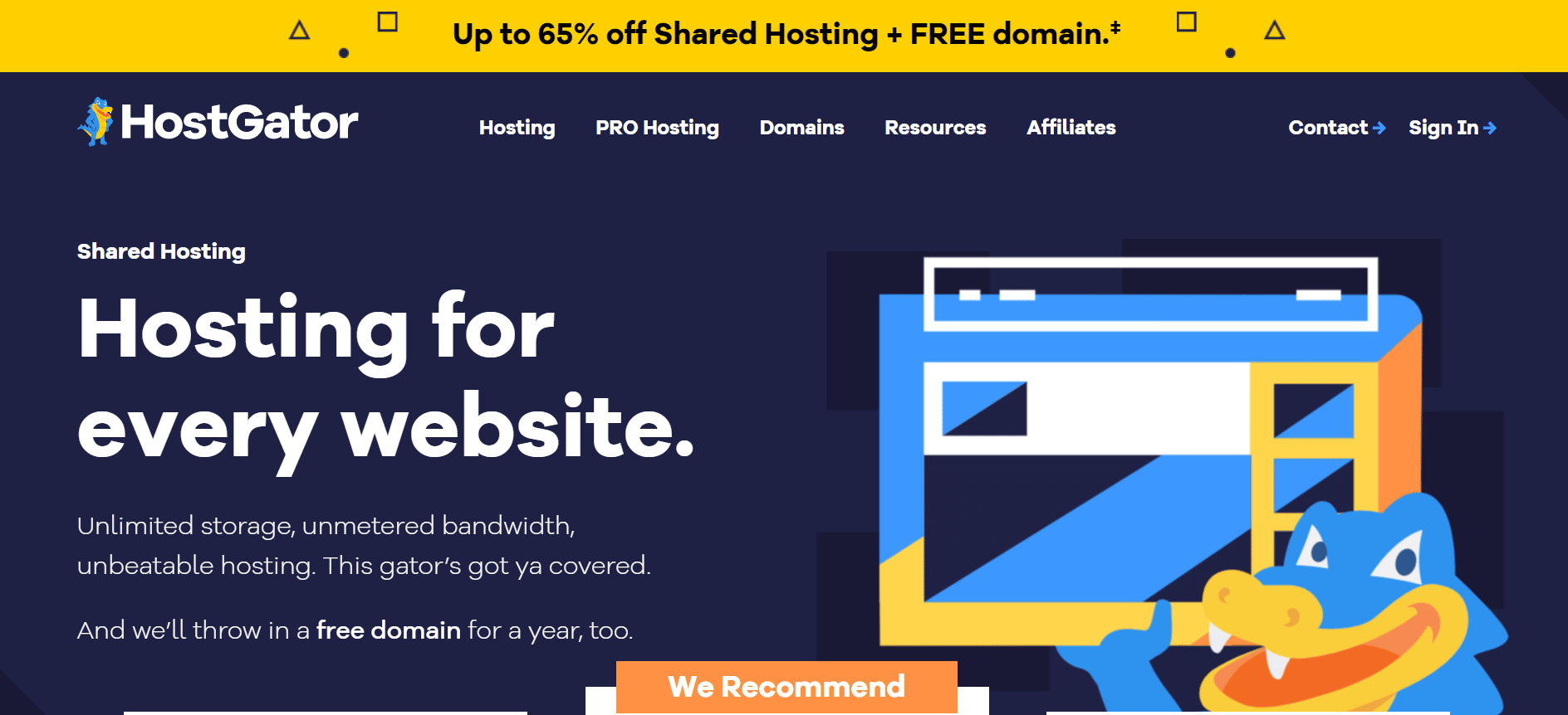 Sitio web de HostGator