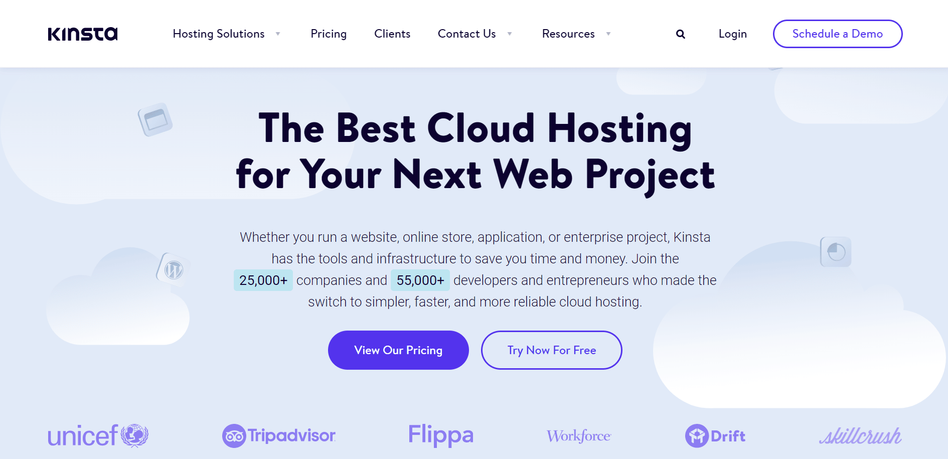 Kinsta página web. Los mejores servicios gratuitos de alojamiento de sitios web