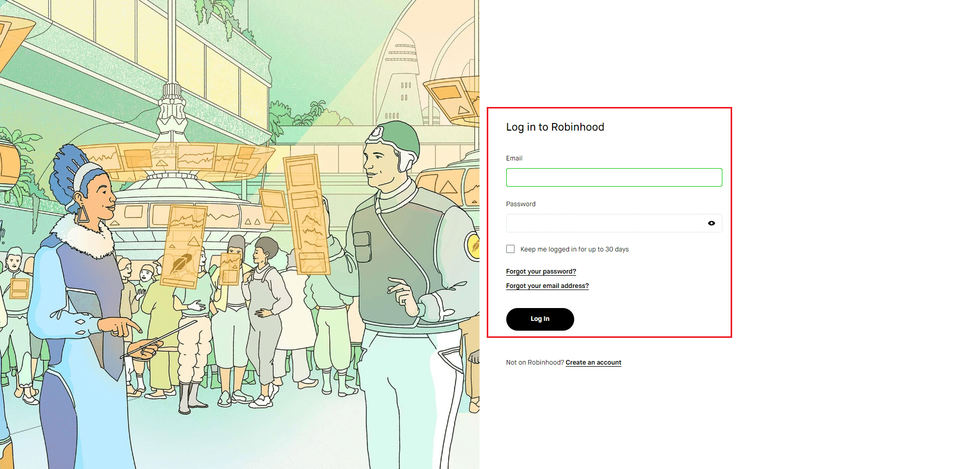 Авторизуйтесь на сайте Robinhood. Как отвязать свой банковский счет от Robinhood