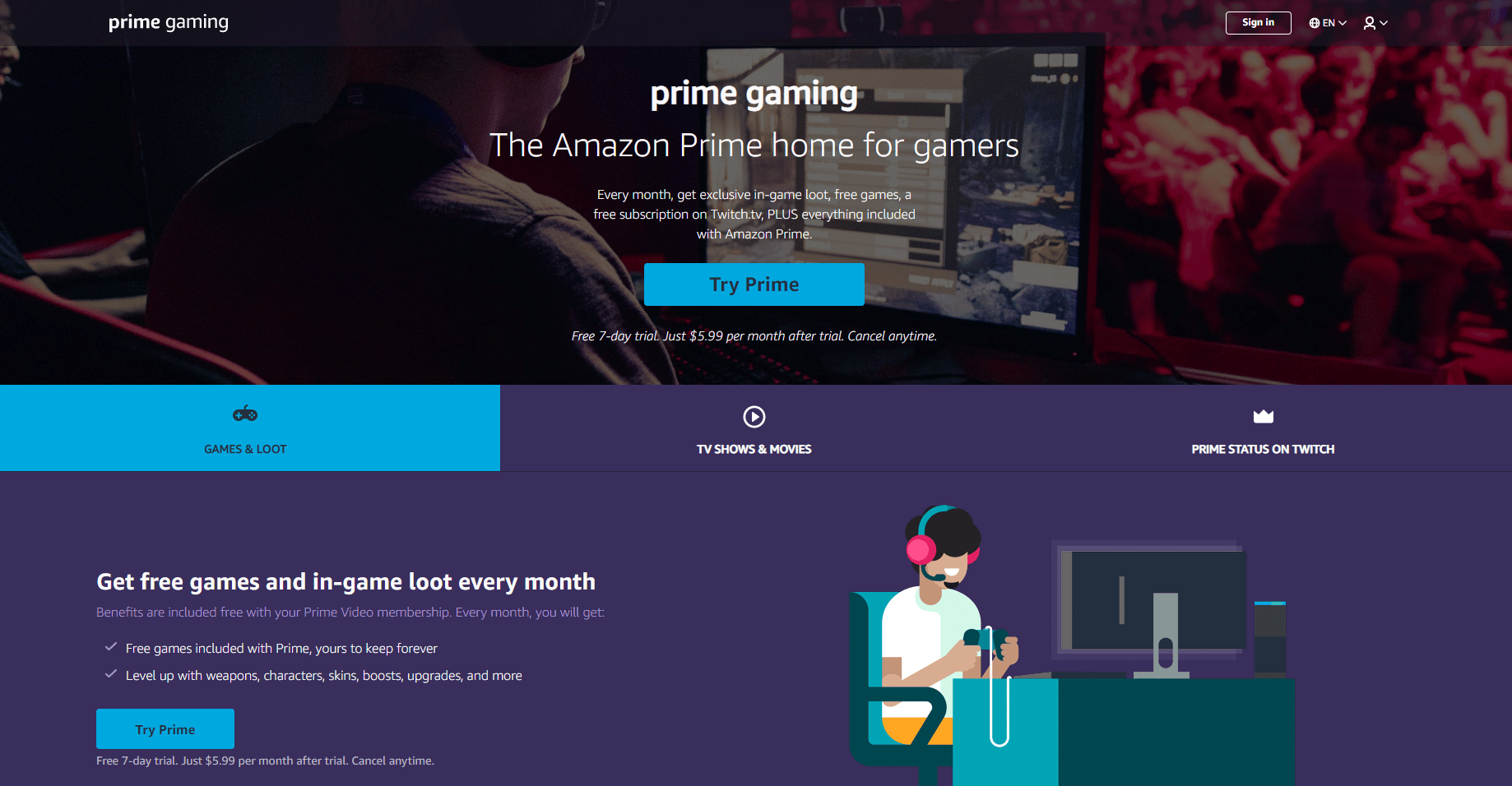 Amazon prime gaming