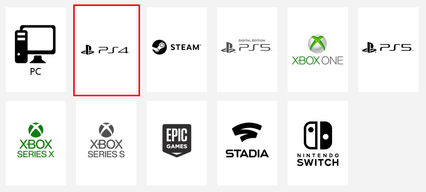 Kliknij PS4.