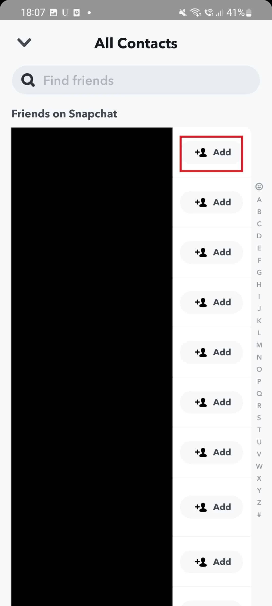 Añadir opción de amigo. Cómo buscar Snapchat por número de teléfono