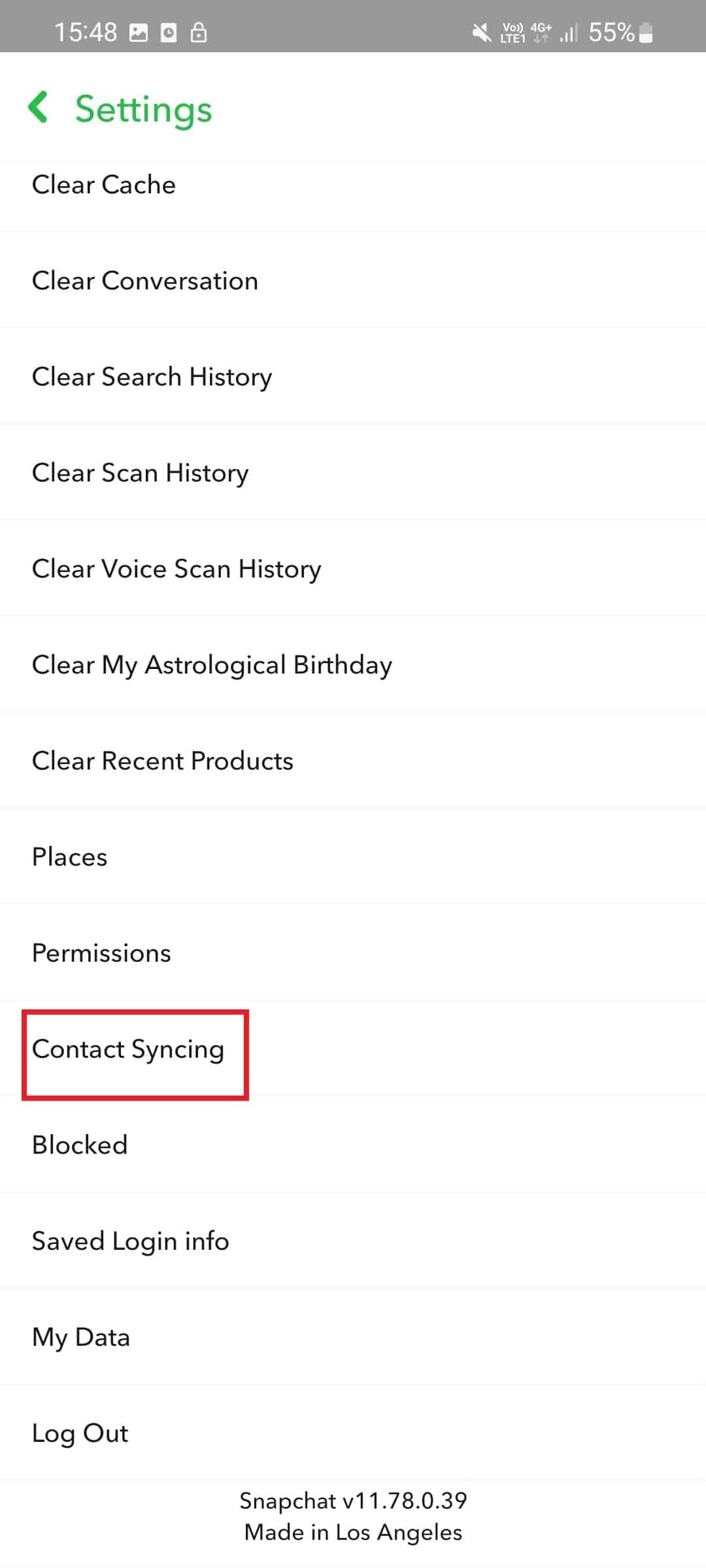 Opción de sincronización de contactos. Cómo buscar Snapchat por número de teléfono
