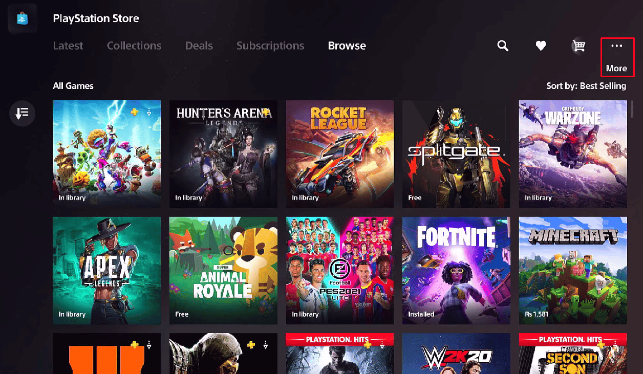 Playstation Store sayfanızın sağ üst köşesinde bulunan daha fazla seçeneği seçin. | EA İptali Nasıl Çalışır? | EA Play'de para iadesi alın