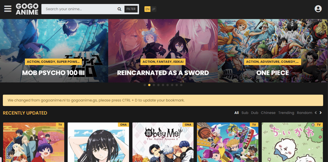 GoGoAnime. Cele mai bune 20 alternative de lucru la KissAnime