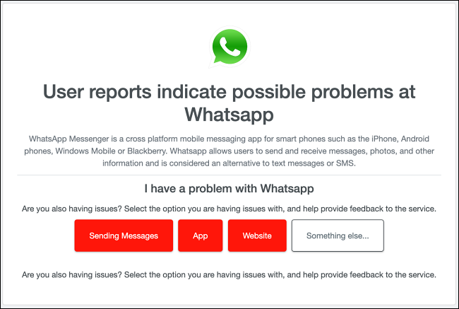 WhatsApp 上的向下探测器