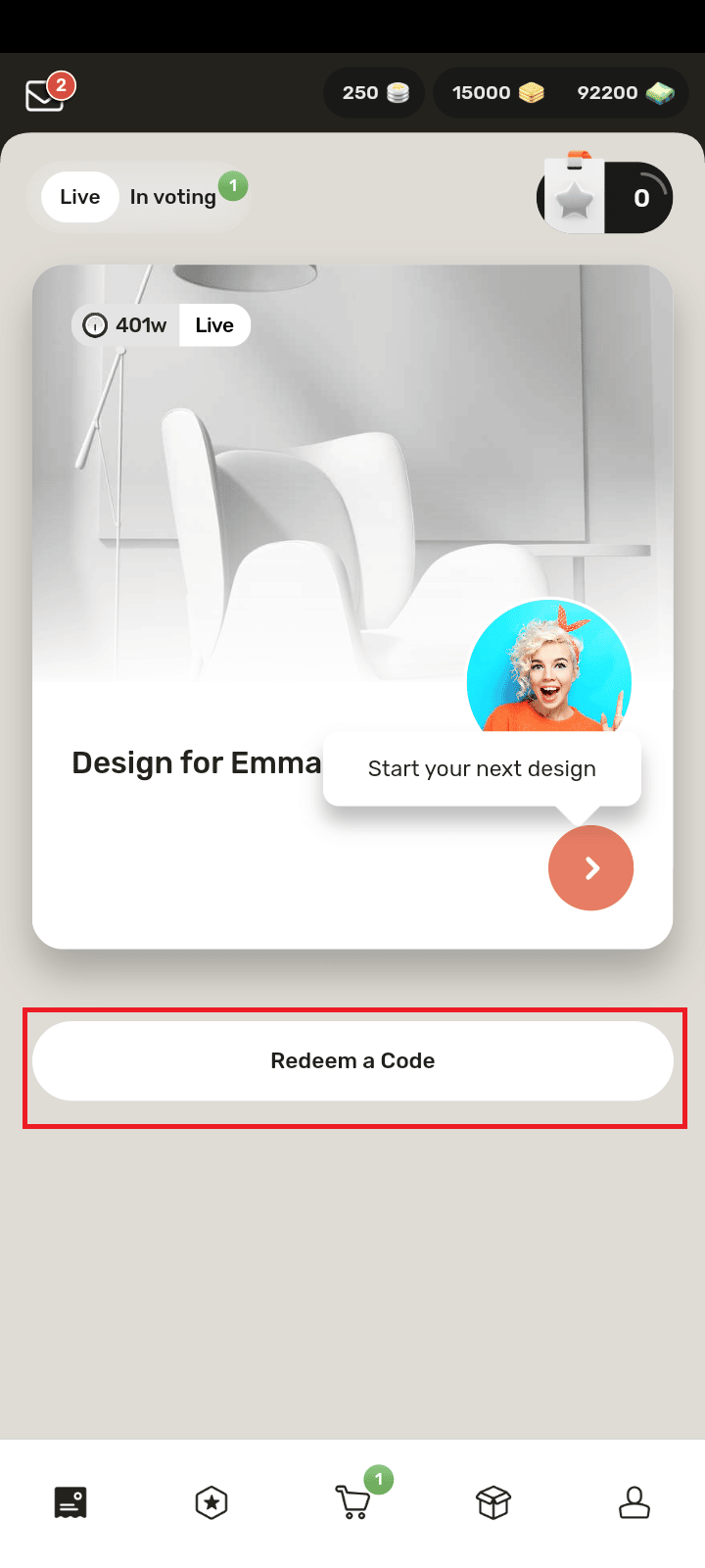 點擊兌換代碼。用於兌換黃金和現金的 Redecor 代碼列表