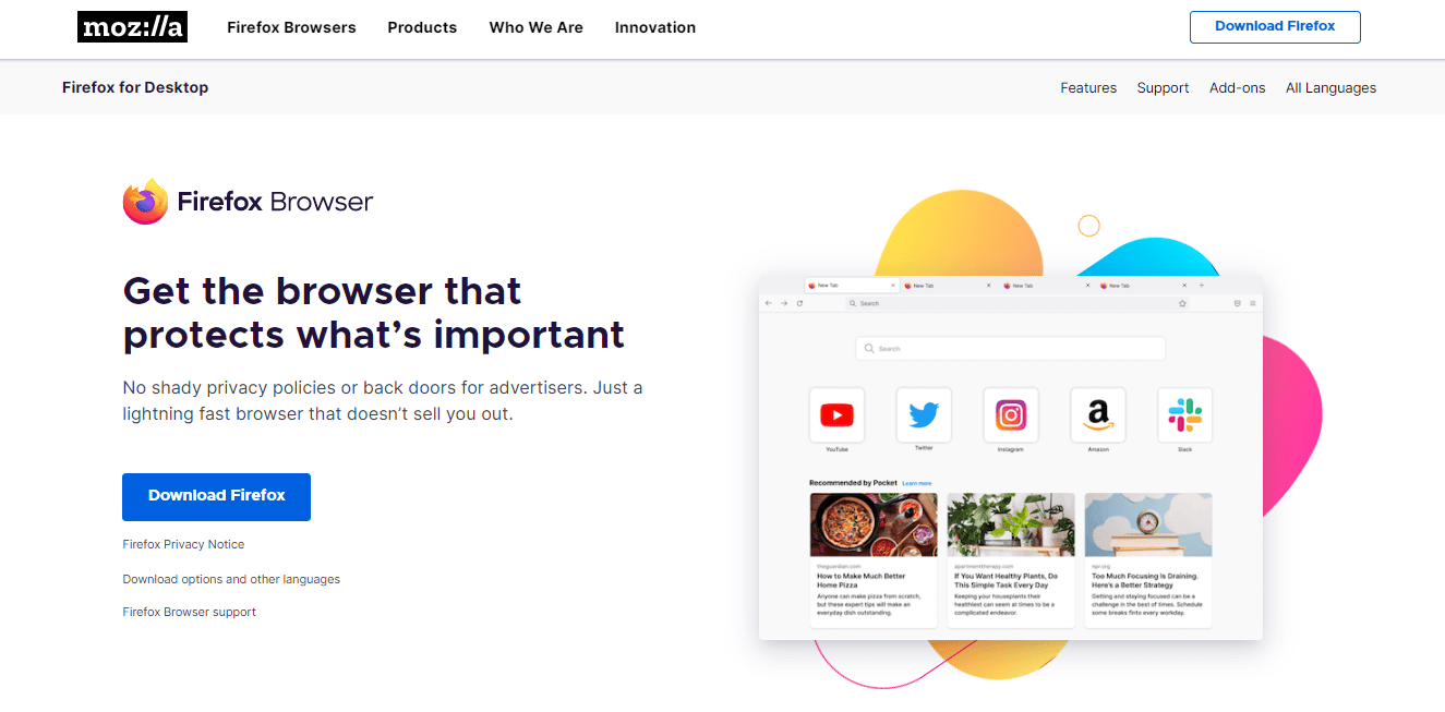 Mozilla Firefox 공식 웹사이트
