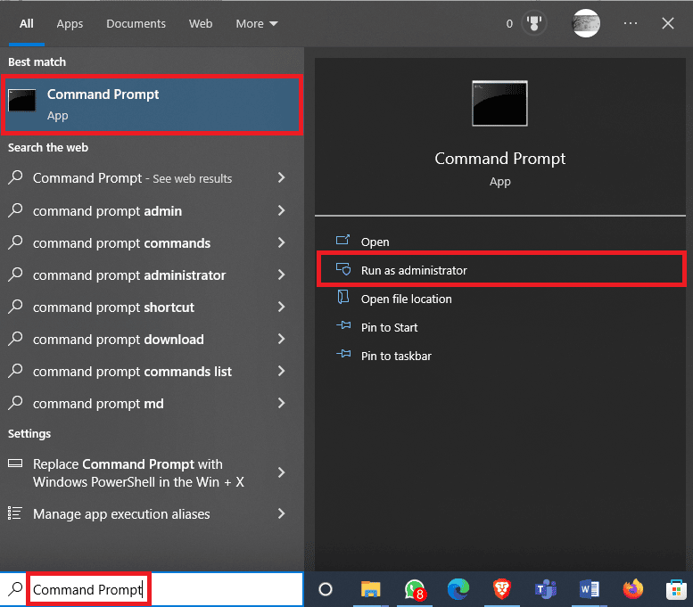 buka Command Prompt sebagai administrator. Perbaiki masalah di server web asal dan menjadi tidak dapat dijangkau