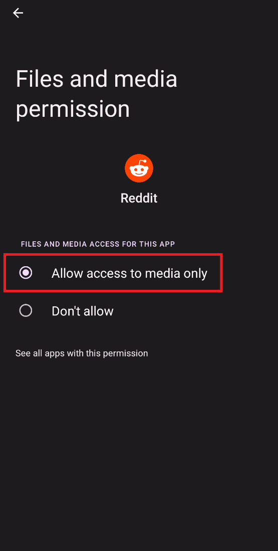 reddit 應用程序文件和媒體權限