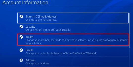 elija Monedero | ¿Por qué PS4 dice que la información de la tarjeta de crédito no es válida?