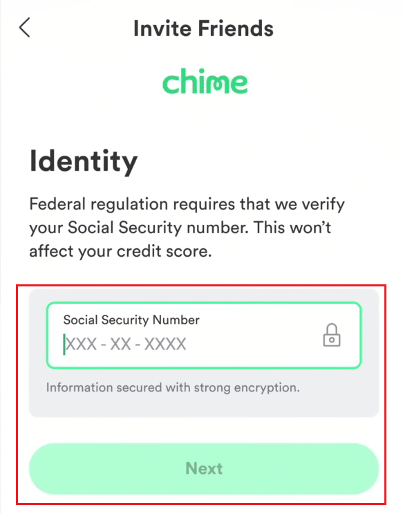 ingrese su nombre, correo electrónico, contraseña y número de seguro social