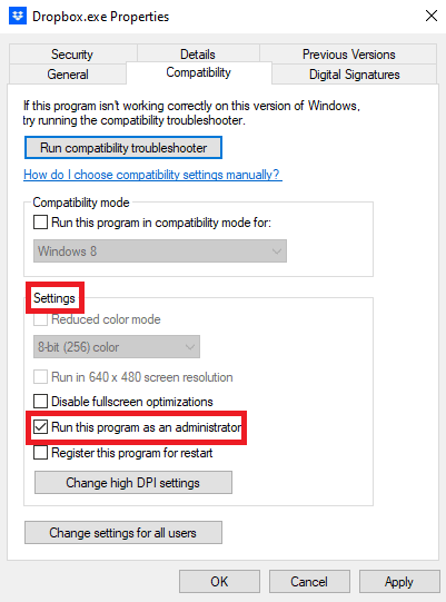 Ayarlar seçenekleri altında Bu programı yönetici olarak çalıştır seçeneğine tıklayın. Windows 10'da Excel'i Yavaş Açacak Şekilde Düzeltin