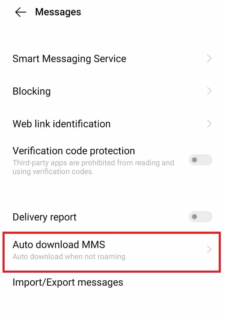 Öffnen Sie MMS automatisch herunterladen