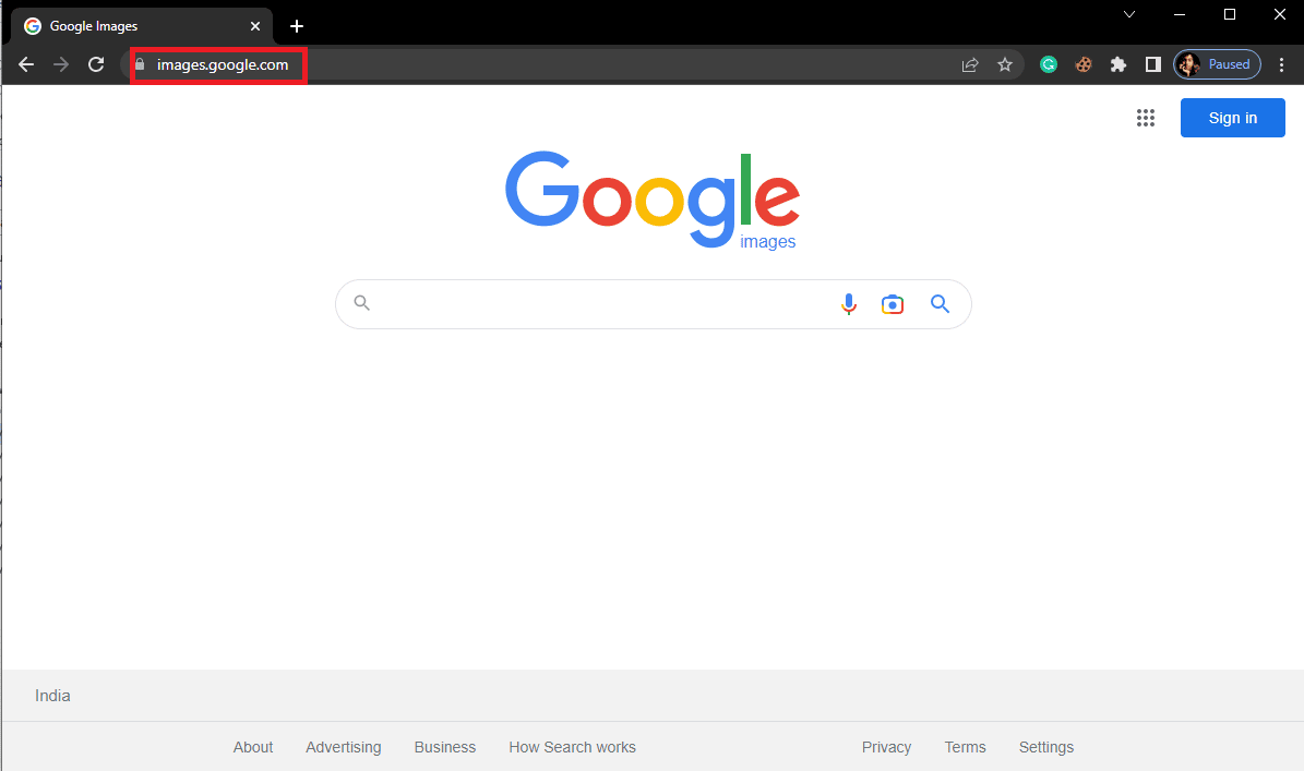 Web Tarayıcınızı açın ve Google Görseller'i ziyaret edin