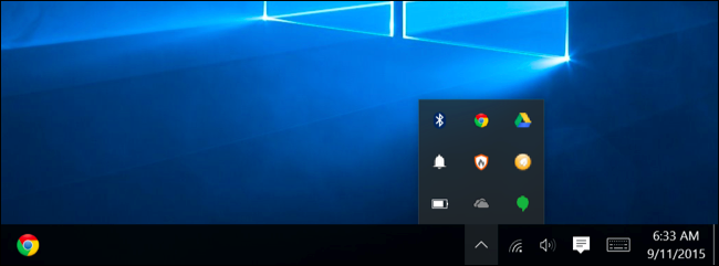 많은 프로그램이 실행 중인 Windows 10 작업 표시줄.