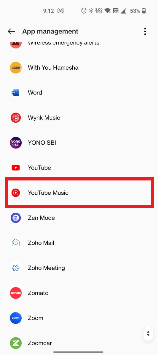 اضغط على YouTube Music. إصلاح عدم تشغيل موسيقى YouTube للأغنية التالية