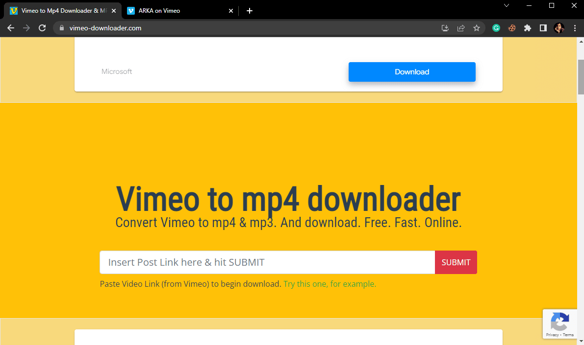 訪問 Vimeo 下載工具