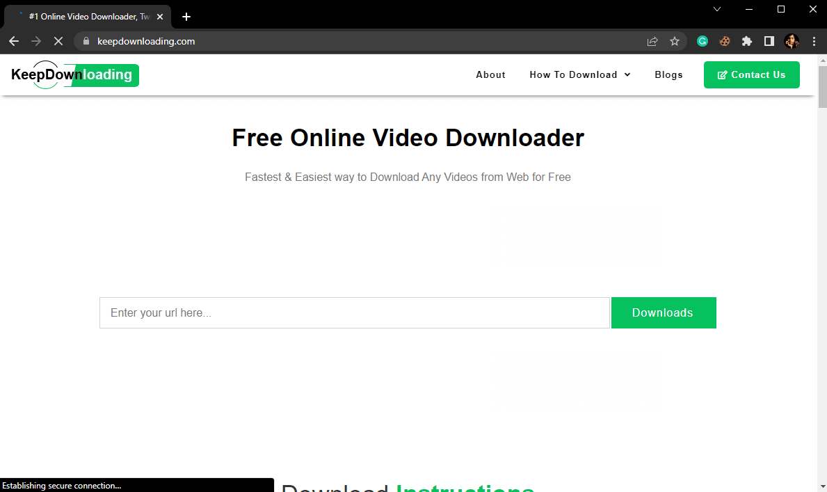 訪問 KeepDownloading 網站
