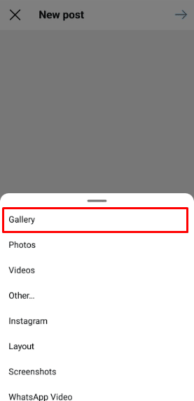 Options de galerie