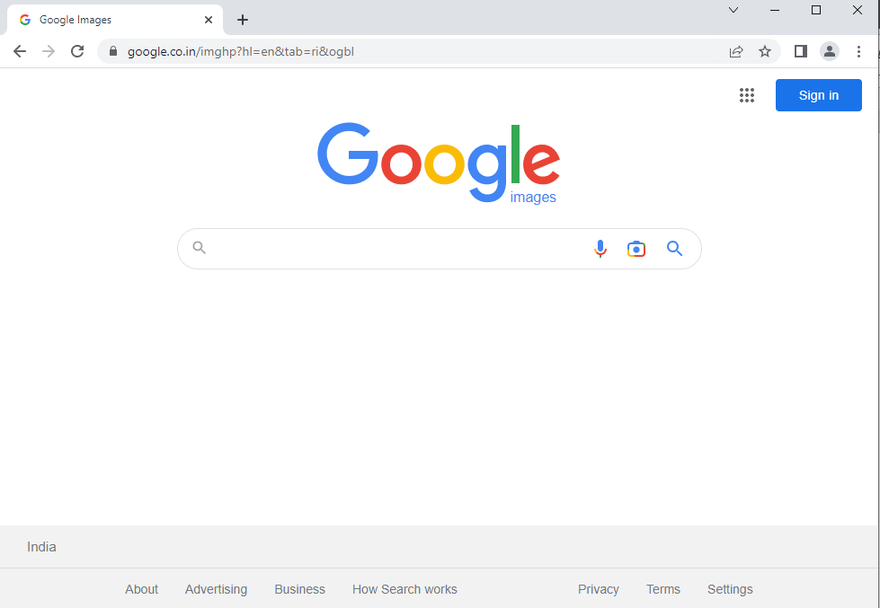 Apri il sito Web ufficiale di Google Immagini