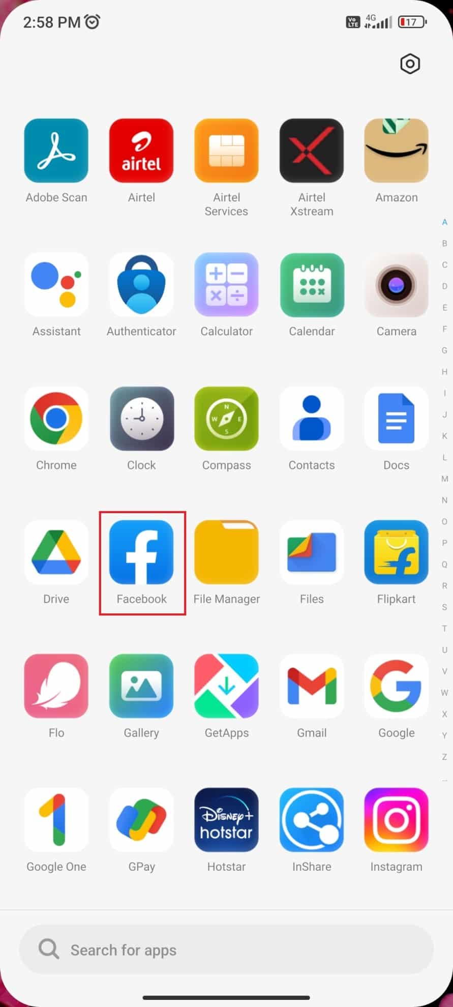 Abra o aplicativo do Facebook no seu telefone