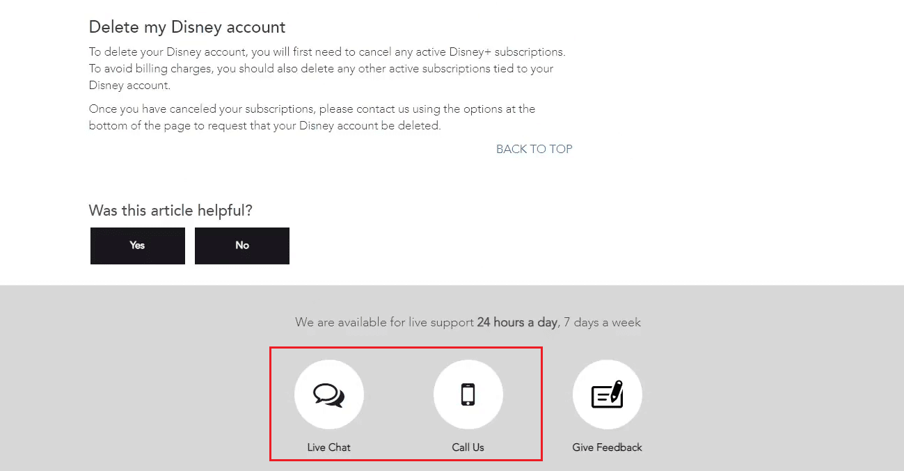 Opciones de soporte en vivo de Disney+: chat en vivo o llámanos | Cómo actualizar la cuenta de Disney Plus