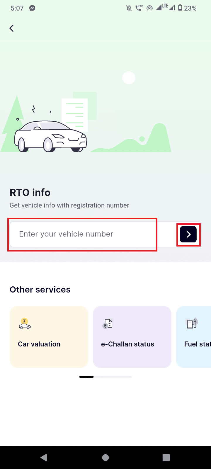 digite o número de registro e clique na seta | Como consultar o proprietário do número da placa