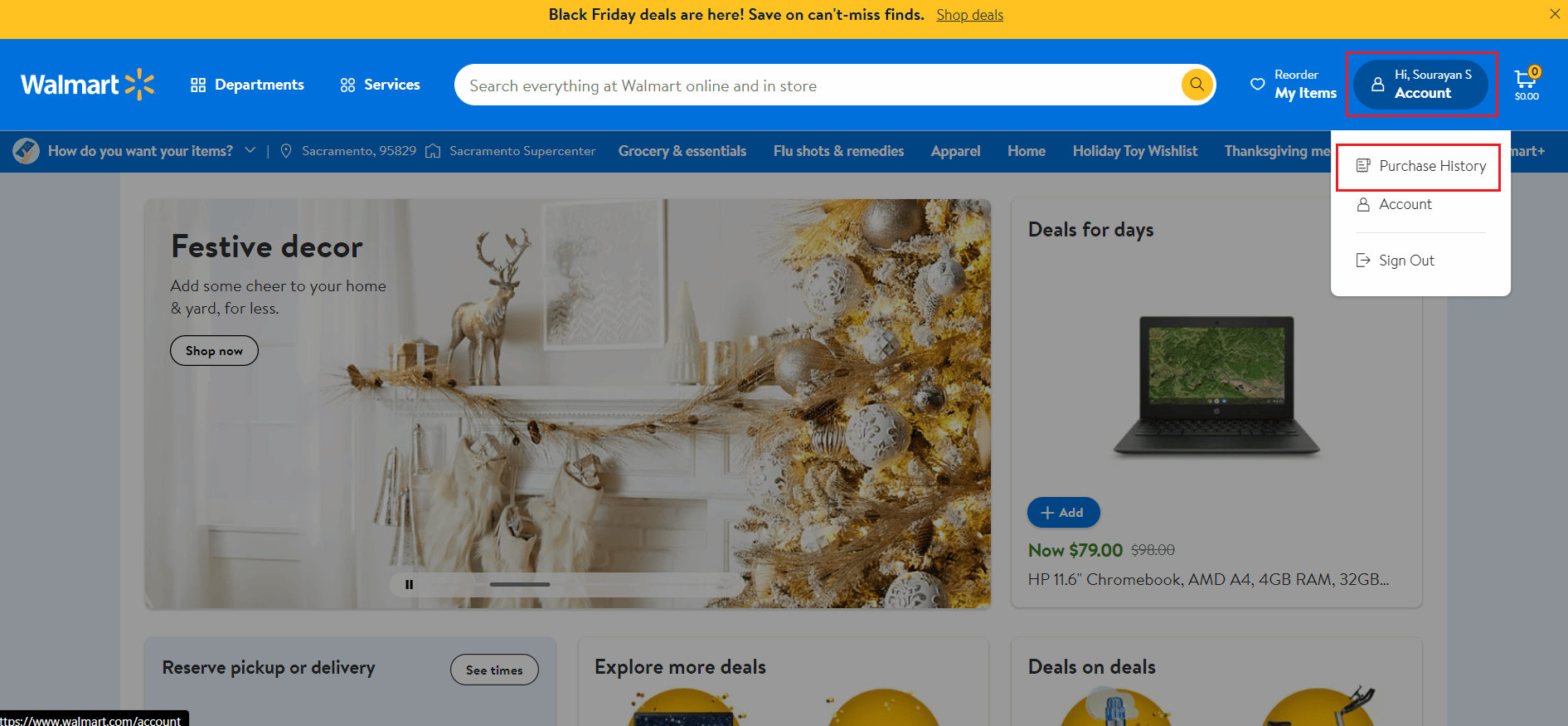 Haga clic en Cuenta - Compra