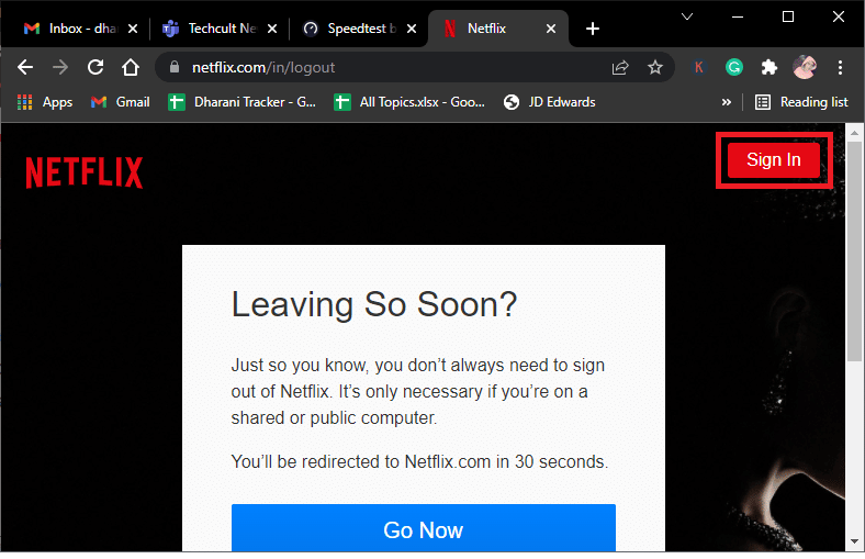 clique em Entrar. 17 maneiras de consertar o Netflix que não está funcionando na Virgin Media